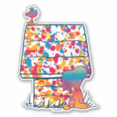 Peanuts | Snoopy & Woodstock Regenboogverf Sticker (Voorkant)