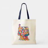 Peanuts | Snoopy & Woodstock Regenboogverf Tote Bag (Achterkant)