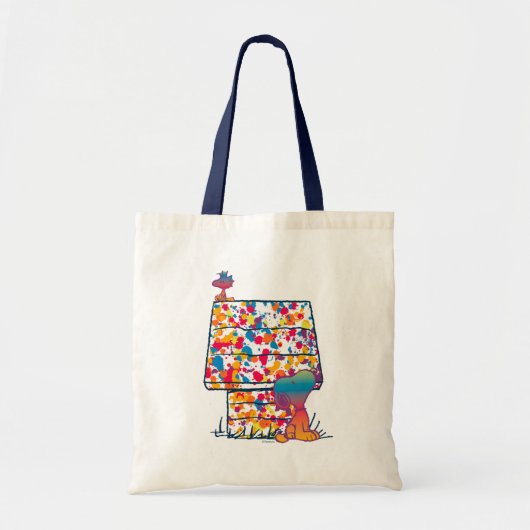 Peanuts | Snoopy & Woodstock Regenboogverf Tote Bag (Voorkant)