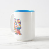 Peanuts | Snoopy & Woodstock Regenboogverf Tweekleurige Koffiemok (Voorkant links)