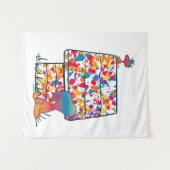 Peanuts | Snoopy & Woodstock Regenboogverf Wandkleed (Voorkant (horizontaal))