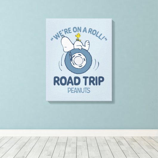 Peanuts | Snoopy & Woodstock Road Trip Canvas Afdruk (Insitu (Houten vloer))