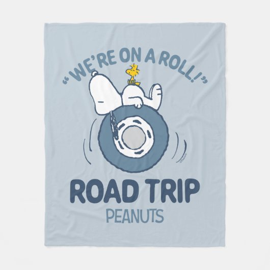 Peanuts | Snoopy & Woodstock Road Trip Fleece Deken (Voorkant)