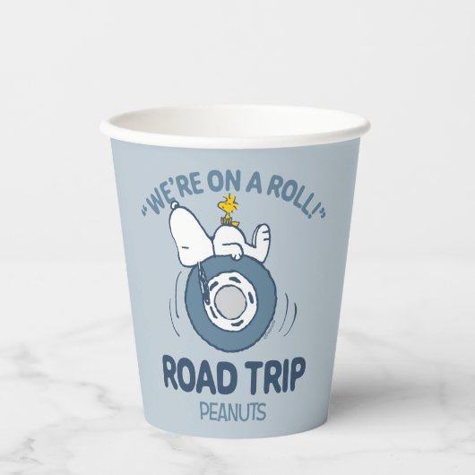 Peanuts | Snoopy & Woodstock Road Trip Papieren Bekers (Voorkant)