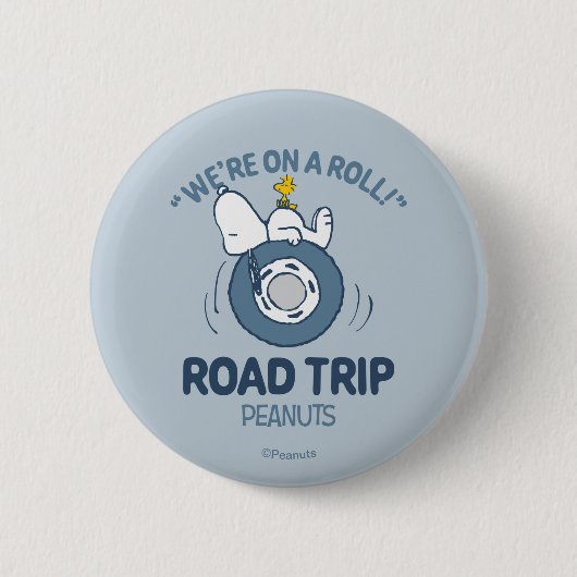 Peanuts | Snoopy & Woodstock Road Trip Ronde Button 5,7 Cm (Voorkant)
