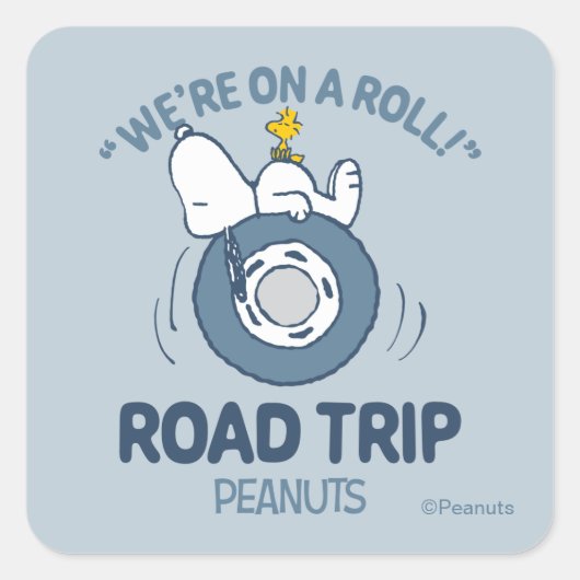 Peanuts | Snoopy & Woodstock Road Trip Vierkante Sticker (Voorkant)