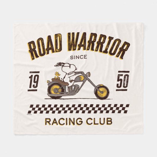 Peanuts | Snoopy & Woodstock Road Warriors Fleece Deken (Voorkant (Horizontaal))
