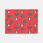 Peanuts | Snoopy & Woodstock Rode Kerstmis Fleece Deken (Voorkant (Horizontaal))