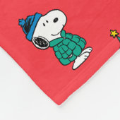 Peanuts | Snoopy & Woodstock Rode Kerstmis Fleece Deken (Hoek)