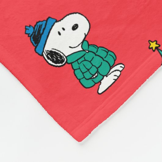 Peanuts | Snoopy & Woodstock Rode Kerstmis Fleece Deken
