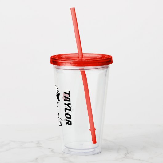 Peanuts | Snoopy & Woodstock Rood & Zwart Acryl Drinkbeker (Links)