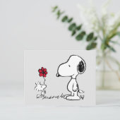 Peanuts | Snoopy & Woodstock Rood & Zwart Briefkaart (Staand voorkant)