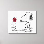 Peanuts | Snoopy & Woodstock Rood & Zwart Canvas Afdruk (Voorkant)