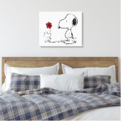 Peanuts | Snoopy & Woodstock Rood & Zwart Canvas Afdruk (Insitu (Slaapkamer))