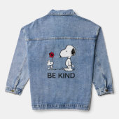 Peanuts | Snoopy & Woodstock Rood & Zwart Denim Jacket (Achterkant)