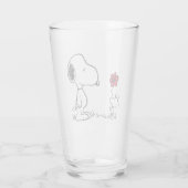 Peanuts | Snoopy & Woodstock Rood & Zwart Glas (Achterkant)