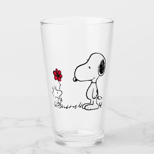 Peanuts | Snoopy & Woodstock Rood & Zwart Glas (Voorkant)
