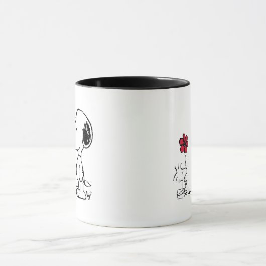 Peanuts | Snoopy & Woodstock Rood & Zwart Mok (Midden)