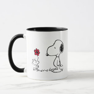 Peanuts   Snoopy & Woodstock Rood & Zwart Mok