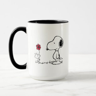 Peanuts   Snoopy & Woodstock Rood & Zwart Mok