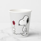 Peanuts | Snoopy & Woodstock Rood & Zwart Papieren Bekers (Voorkant)