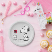 Peanuts | Snoopy & Woodstock Rood & Zwart Papieren Bordje (Feest)