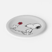 Peanuts | Snoopy & Woodstock Rood & Zwart Papieren Bordje (Gekanteld)
