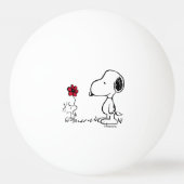 Peanuts | Snoopy & Woodstock Rood & Zwart Pingpongbal (Achterkant)