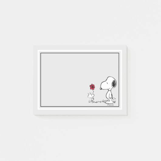 Peanuts | Snoopy & Woodstock Rood & Zwart Post-it® Notes (Voorkant)