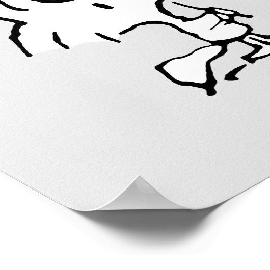 Peanuts | Snoopy & Woodstock Rood & Zwart Poster (Hoek)