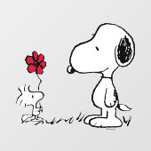 Peanuts | Snoopy & Woodstock Rood & Zwart Raamsticker (Vel)