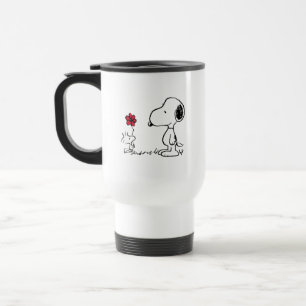 Peanuts   Snoopy & Woodstock Rood & Zwart Reisbeker