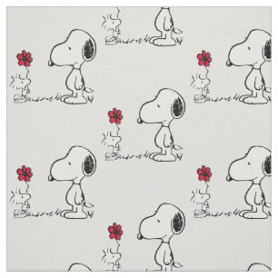 Peanuts Snoopy & Woodstock Rood & Zwart Stof
