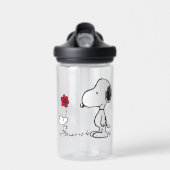 Peanuts | Snoopy & Woodstock Rood & Zwart Waterfles (Voorkant)