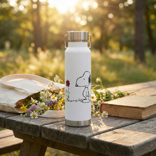 Peanuts   Snoopy & Woodstock Rood & Zwart Waterfles