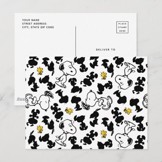 Peanuts | Snoopy & Woodstock Schaduwpatroon Briefkaart (Voorkant / Achterkant)