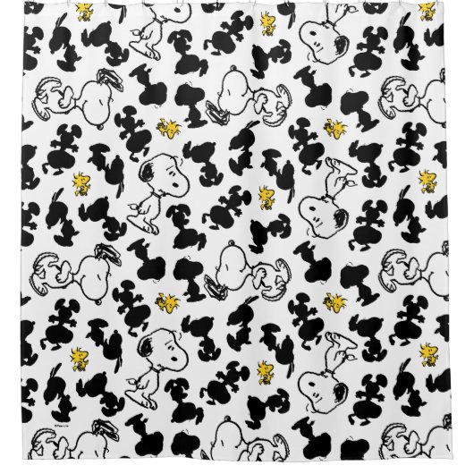 Peanuts | Snoopy & Woodstock Schaduwpatroon Douchegordijn (Voorkant)