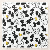 Peanuts | Snoopy & Woodstock Schaduwpatroon Glazen Onderzetter (Voorkant)