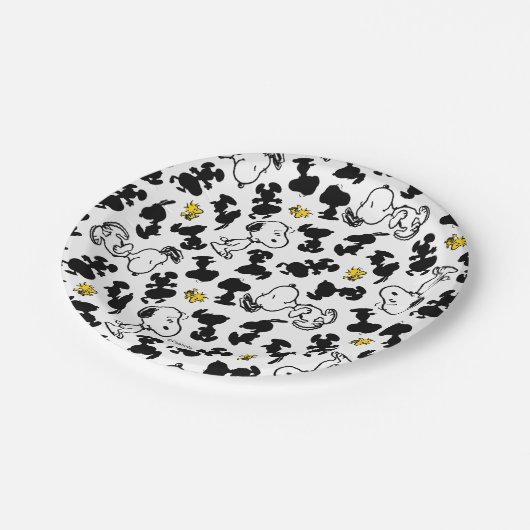 Peanuts | Snoopy & Woodstock Schaduwpatroon Papieren Bordje (Gekanteld)