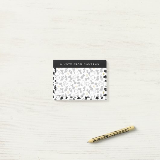 Peanuts | Snoopy & Woodstock Schaduwpatroon Post-it® Notes (Op bureau)