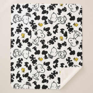 Peanuts Snoopy & Woodstock Schaduwpatroon Sherpa Deken