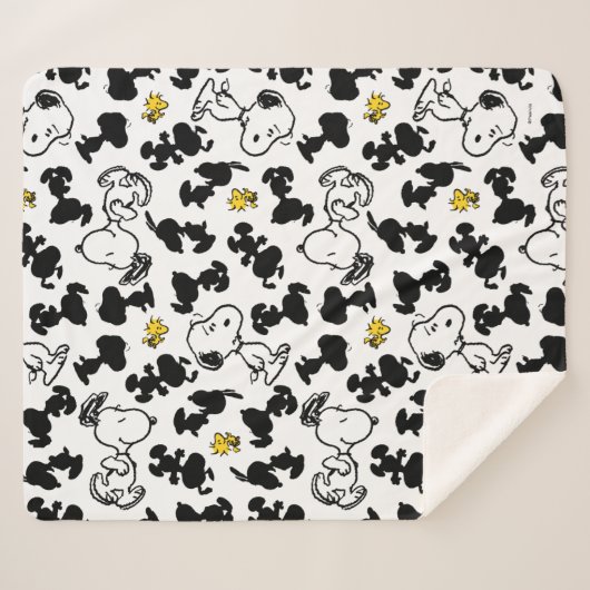 Peanuts | Snoopy & Woodstock Schaduwpatroon Sherpa Deken (Voorkant (horizontaal))