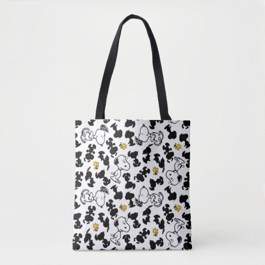 Peanuts | Snoopy & Woodstock Schaduwpatroon Tote Bag (Voorkant)