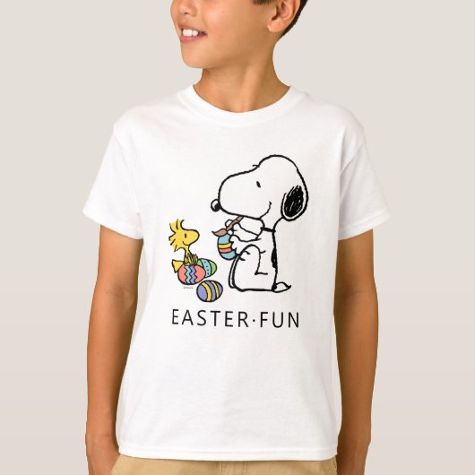 Peanuts | Snoopy & Woodstock Schilderij Eieren T-shirt (Voorkant)