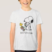 Peanuts | Snoopy & Woodstock Schilderij Eieren Tri-Blend Shirt (Voorkant)