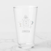 Peanuts | Snoopy & Woodstock Sneeuwman | Naam toev Glas (Achterkant)