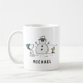 Peanuts | Snoopy & Woodstock Sneeuwman | Naam toev Koffiemok (Links)