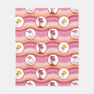 Peanuts   Snoopy & Woodstock Tropische Cutie Fleece Deken