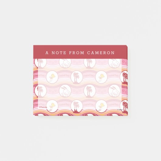 Peanuts | Snoopy & Woodstock Tropische Cutie Post-it® Notes (Voorkant)