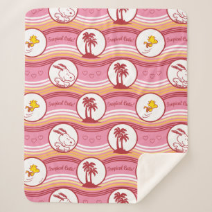 Peanuts   Snoopy & Woodstock Tropische Cutie Sherpa Deken